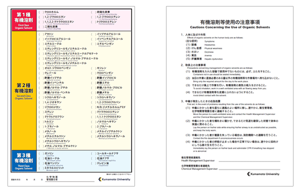 有機溶剤の使用